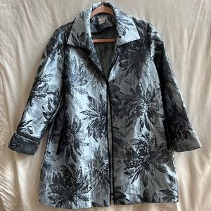 Chico’s Blue Tonal Jacquard Jacket